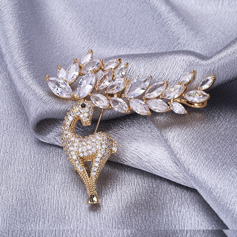 Ghim Cài Áo Hình Hươu Cao Cổ 2 Màu Sắc DIY Dành Cho Nam