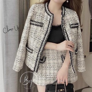Áo dạ tweed đính ngọc hàn quốc choose us