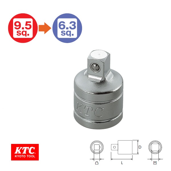 Made in Japan - Đầu chuyển khẩu các cỡ 1/4, 3/8, 1/2 KTC Nhật BA23, BA32, BA34, BA43 dùng vặn tay
