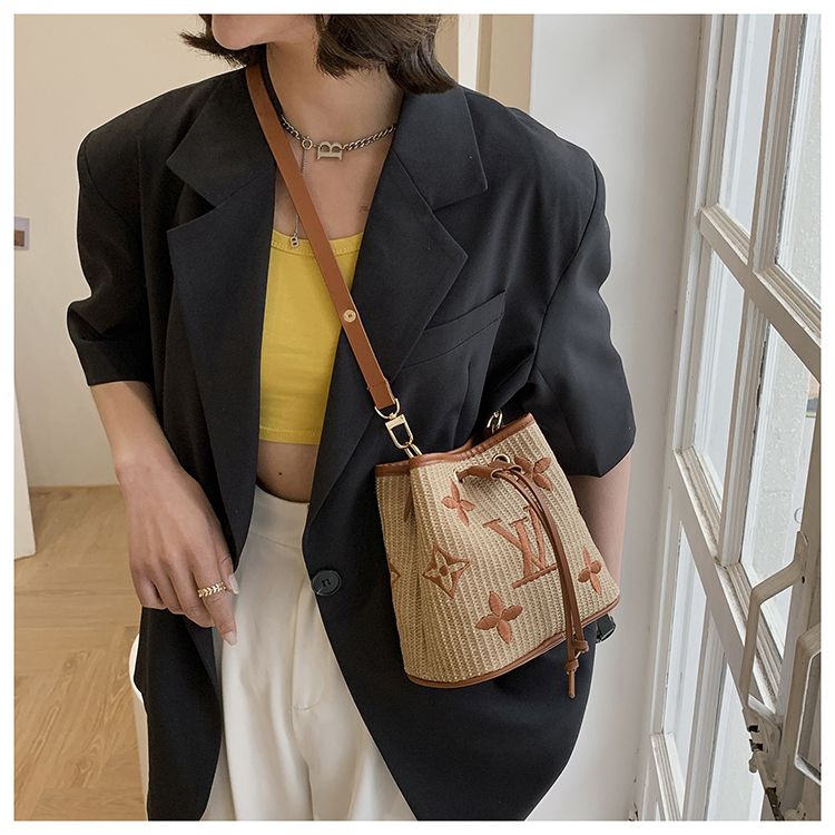 2021 Thời trang mới Louis Vuitton Nữ LV Linen Cotton Shoulder Sling Túi Túi xách Túi xách Túi xách