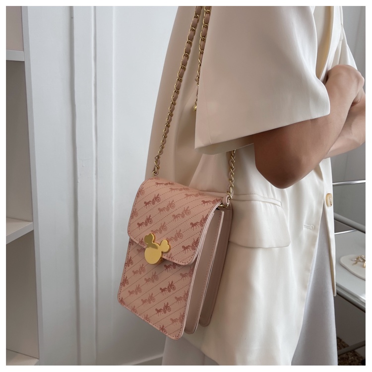 Túi đeo chéo IELGY đựng điện thoại phối dây xích thời trang cho nữ