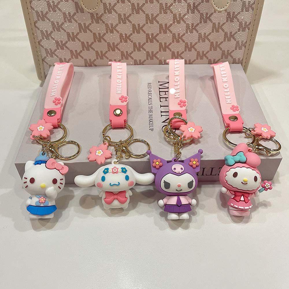 LANFY Móc Khóa Silicon Hình Búp Bê Hoạt Hình Kuromi Melody Dễ Thương