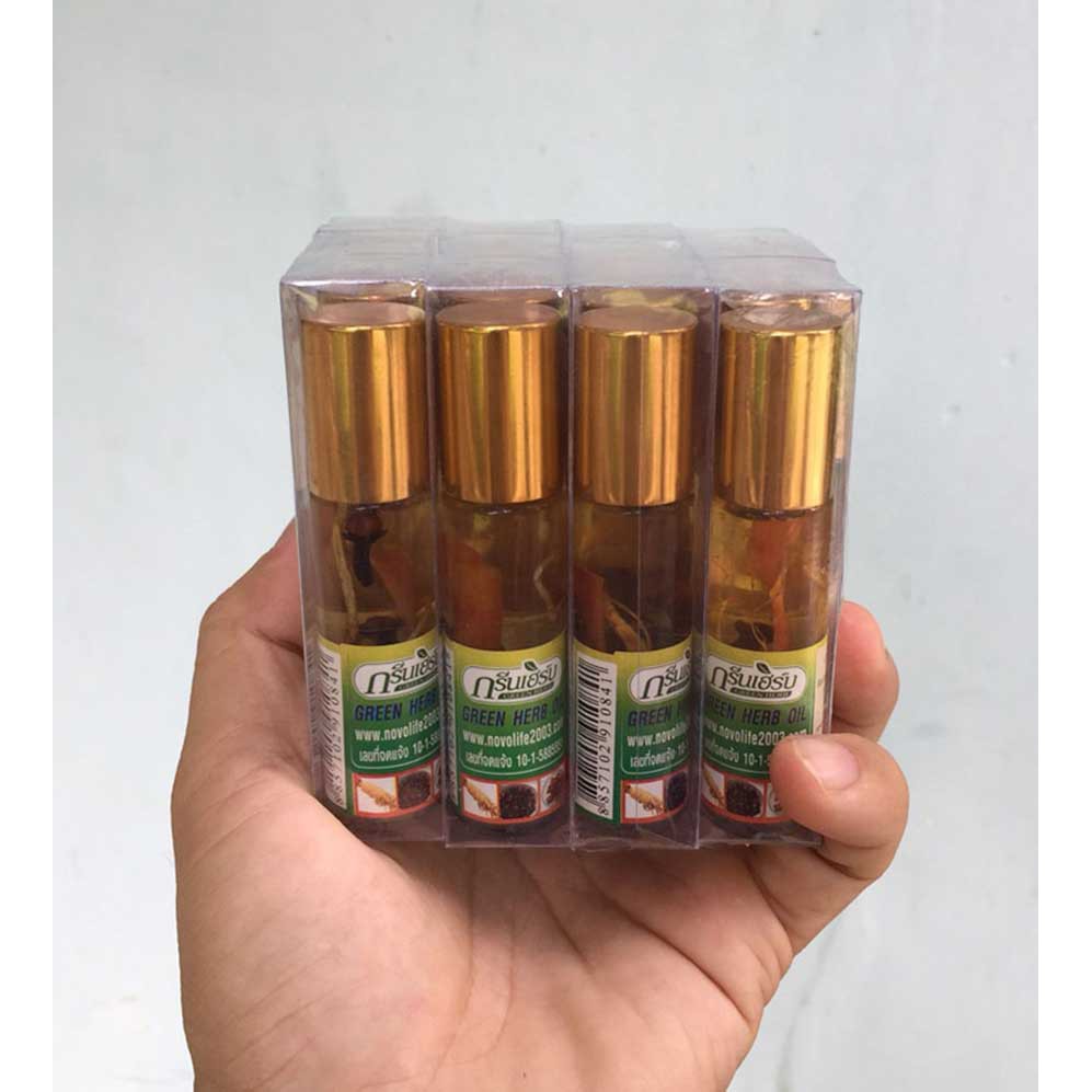 [Chính hãng] Dầu Gió lăn Thảo Dược Green Herb Oil 8ml Thái Lan