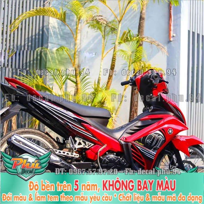 Tem rời EX 135 2011-2014 LC đen đỏ (P) -1