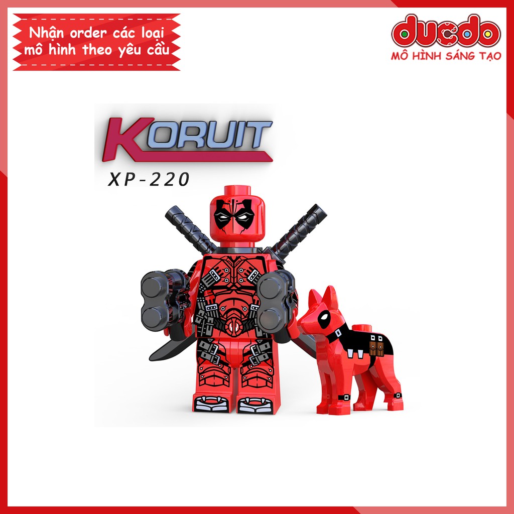 Minifigures quái nhân Deadpool kèm chó mới nhất - Đồ chơi Lắp ghép Xếp hình Mini Mô hình KORUIT KT1030