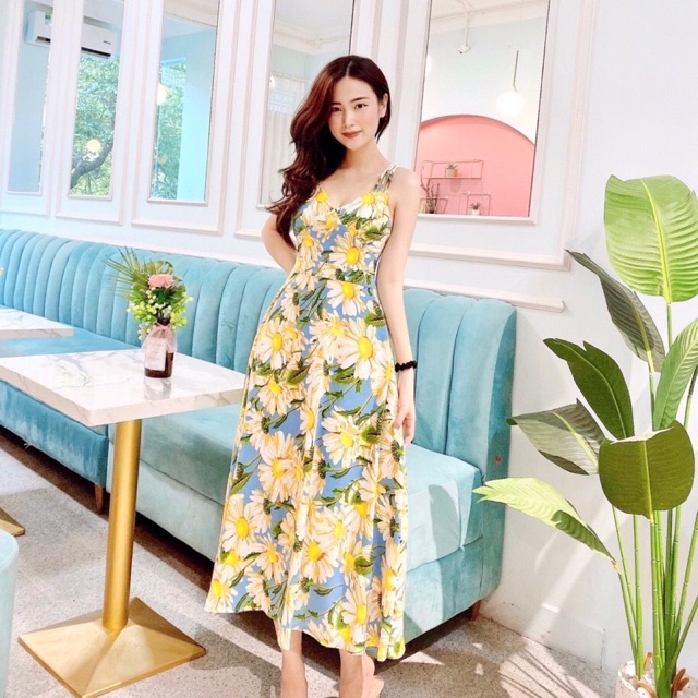 Váy maxi cổ V siêu hót