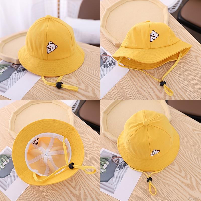 Nón Vành Chống Nắng Thêu Hình Gấu Dễ Thương Cho Bé