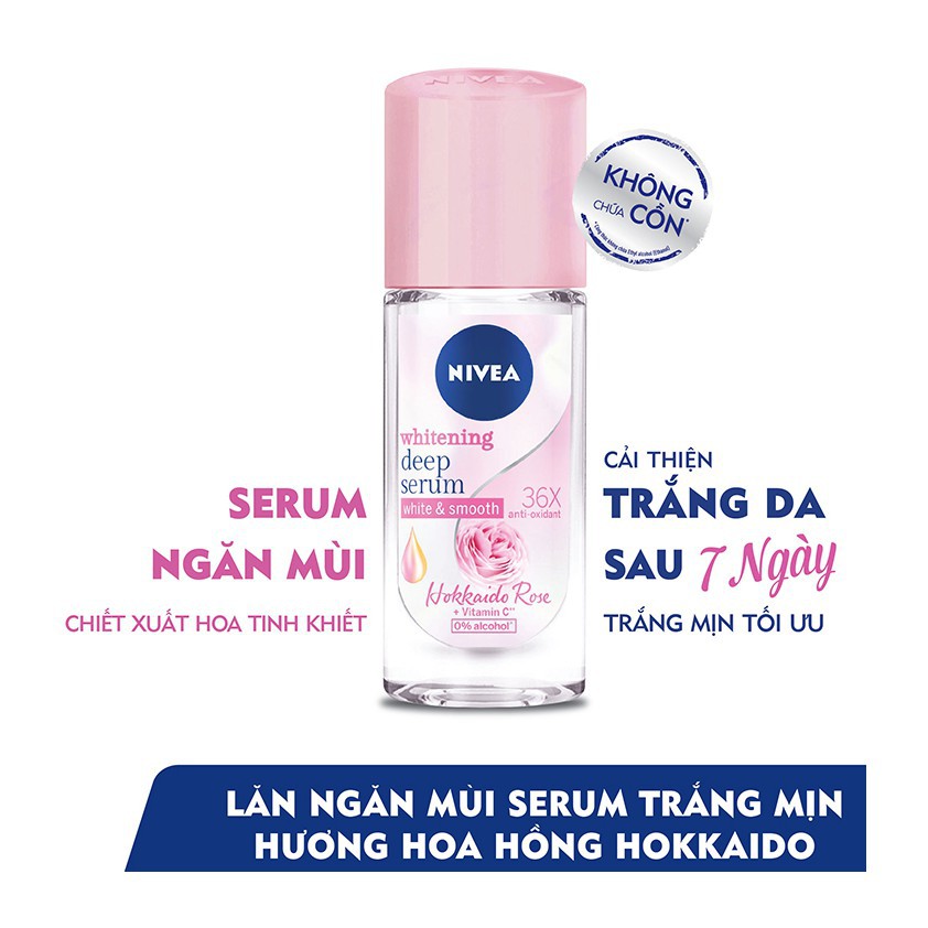 Lăn Ngăn Mùi Nivea Serum Trắng Mịn Hương Hoa 40ml/chai