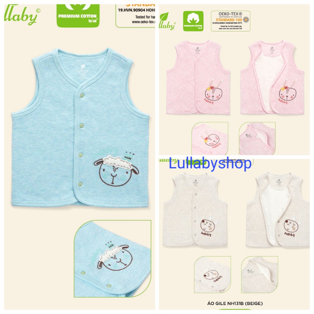 Áo gile cotton Lullaby, áo ghile lót bông bé trai, bé gái Lullaby cao cấp