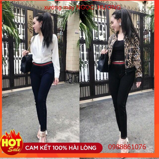 (CÓ BIG SIZE)QUẦN LEGING GIẢ JEAN LƯNG SỌC ĐỎ