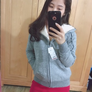 Áo nỉ lót lông cừu nữ uniqlo chính hãng authentic