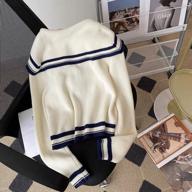 Áo cardigan Pure Cube dệt kim cổ thủy thủ mềm mại thời trang mùa thu cho nữ