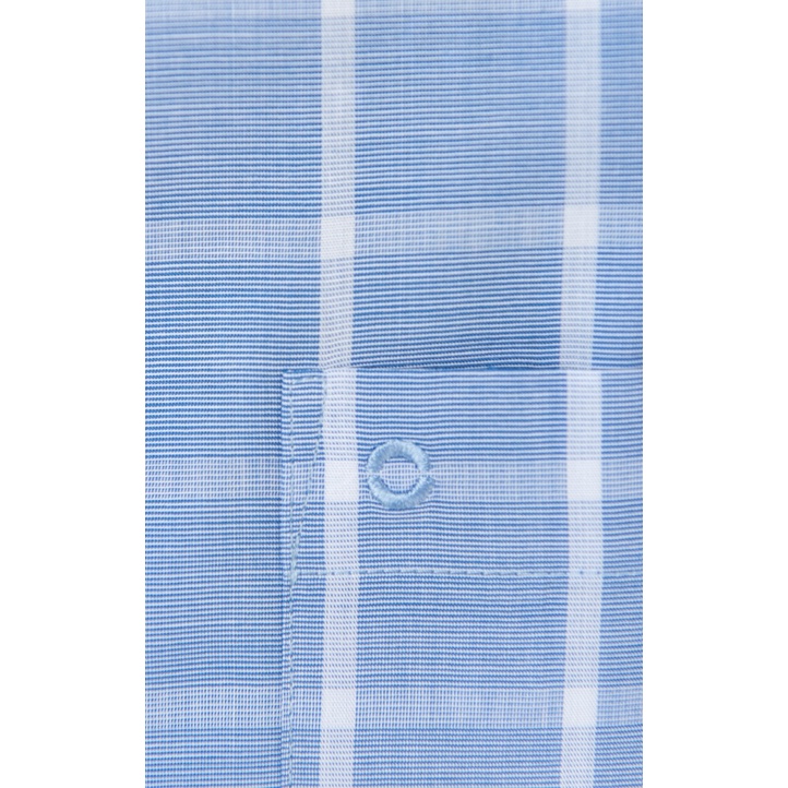 Áo Sơ Mi Nam Dài Tay OWEN AR220786DT Somi Công Sở Vải Sợi Tre Cao Cấp Kẻ caro xanh trắng Dáng Regular Fit Tà Lượn Có Túi