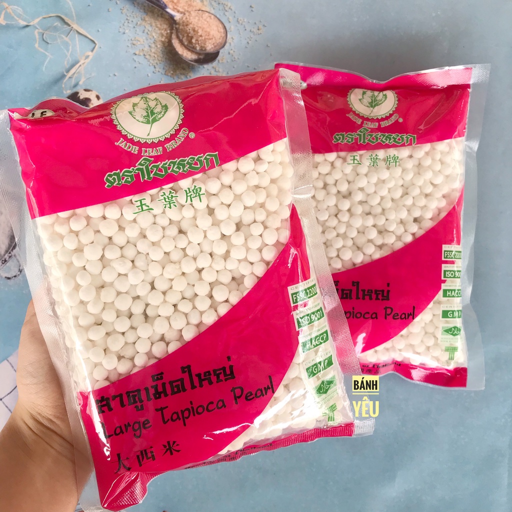 Trân Châu Trắng Thái Lan Hạt Lớn, Bột Báng Thái Jade Leaf 400g-PC60