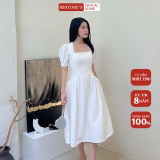  BBSTORE'S Đầm Xòe Tay Phồng Cổ Vuông Dự Tiệc - D1196