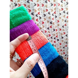 Túi 12 Len cột tóc bản to len cứng búi tóc (4×7.5cm)