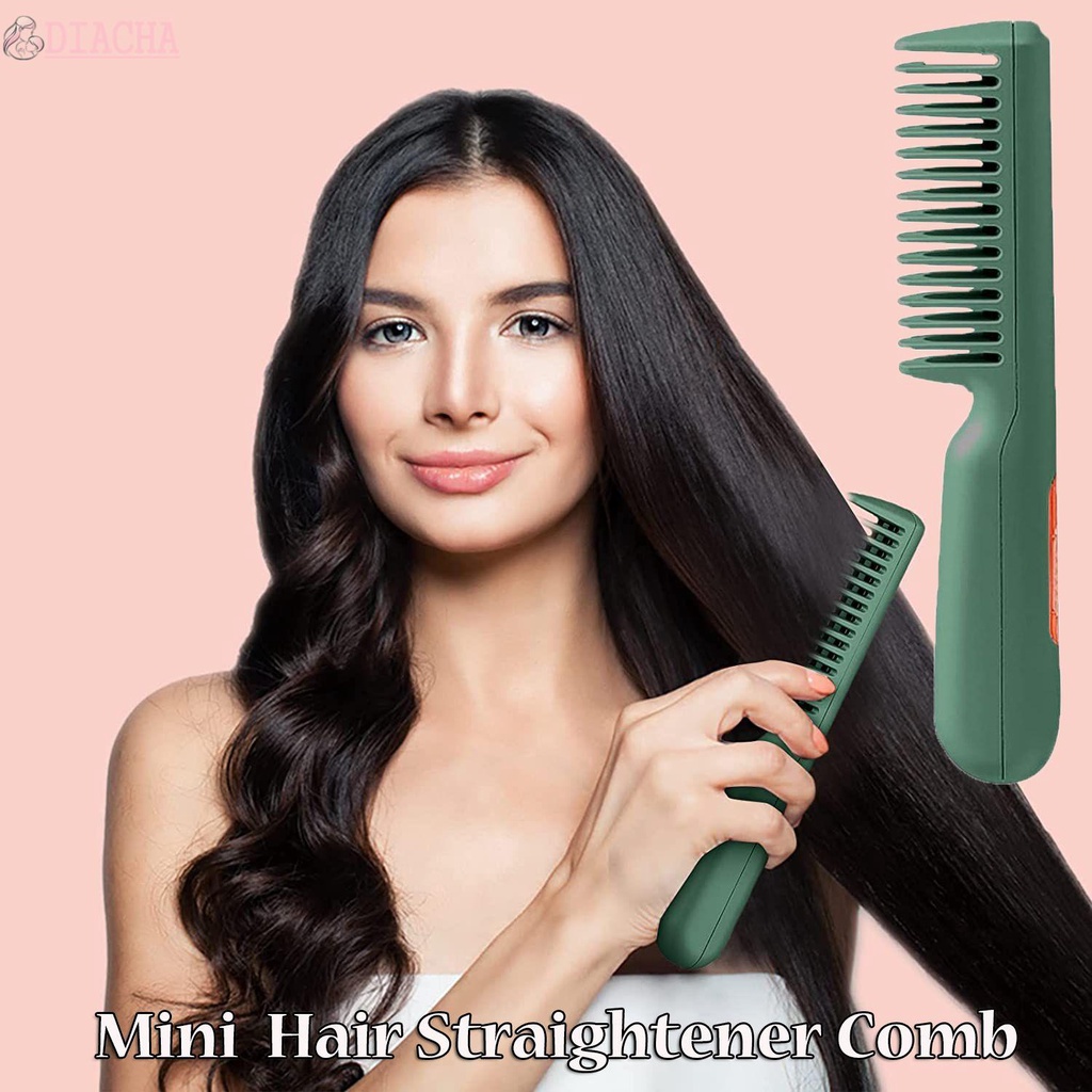Lược điện chải tóc thẳng mini hai chức năng xoay 360 độ cho nữ