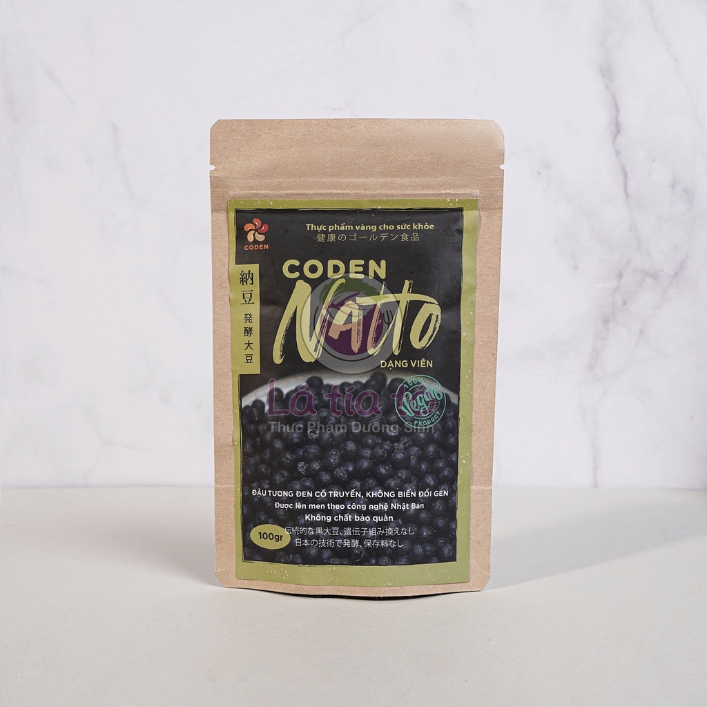 CODEN NATTO ĐẬU TƯƠNG ĐEN VIÊN 100GR - LÁ TÍA TÔ