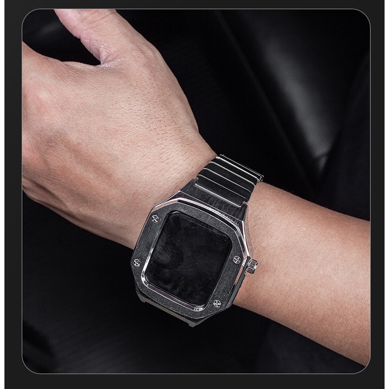 Dây Đeo Đồng Hồ Bằng Thép Không Gỉ Sang Trọng Cho Watch 44 45mm 7 6 5 4 SE