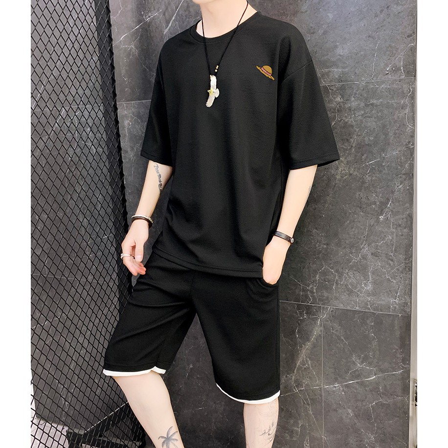 Bộ Quần Áo Thun Nam Thời Trang In Họa Tiết Mũ Rơm Cá Tính Năng Động Zenkonam MEN QA 082