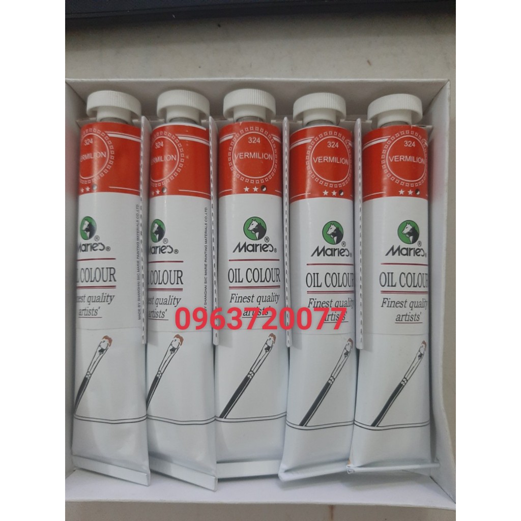 Sơn dầu Maries 50ml dạng tuýp Bảng màu 2/2 (19k/ 1 tuýp) Có tổng 33 mã mầu