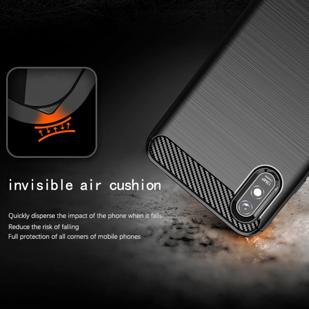 Ốp lưng Xiaomi Redmi 9 9A 9C Cacbon phay xước chống sốc chống vân tay