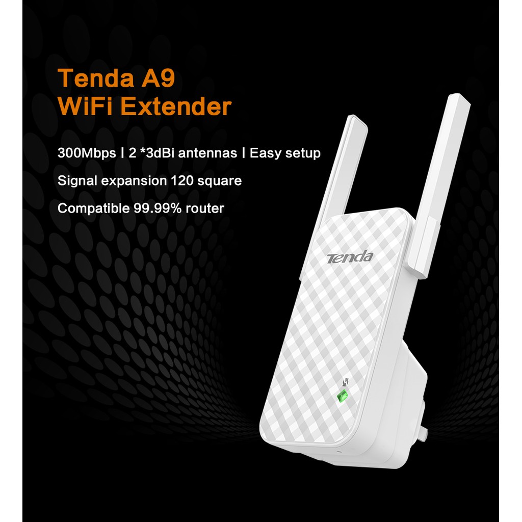 Bộ kích sóng Wifi Repeater 300Mbps Tenda A9