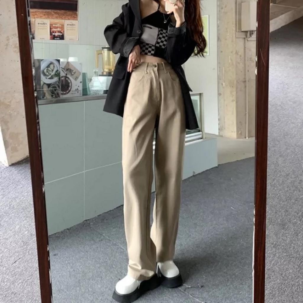 Quần Ống Rộng Kaki Màu Be Siêu Hot