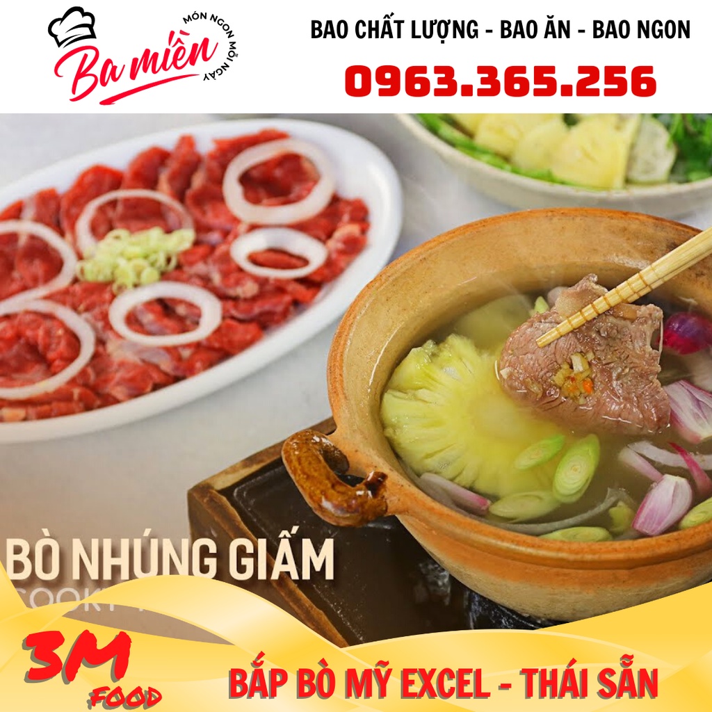 Bắp bò thái sẵn khay 500gr - Bò mỹ Excel - Hỏa tốc tại Hà Nội - 3M FOOD GS