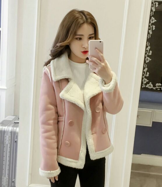 Áo khoác da lộn siêu xinh