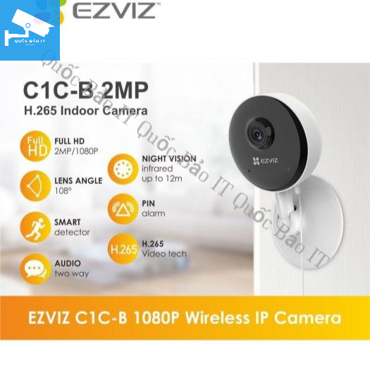 Camera EZVIZ C1C 1080P, C1C-B 1080P chuẩn nén H265, chính hãng, bảo hành 24 tháng
