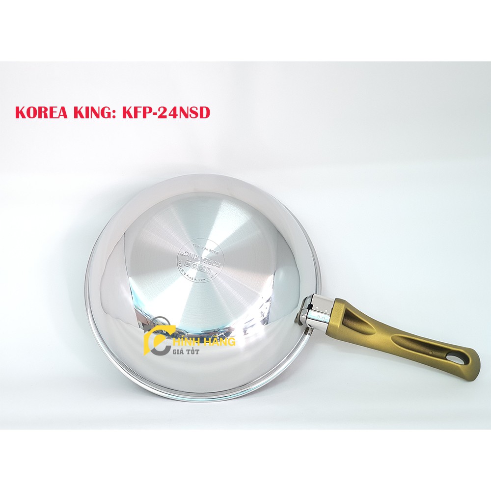 Chảo Đá Inox King Stone Korea King KFP-24NSD (Sử Dụng Bếp Từ Sâu) Made in Korea