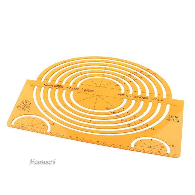 [Fenteer1] Thước Mẫu Khuôn Thiết Kế Giấy Kraft Kiểu Elip Lớn