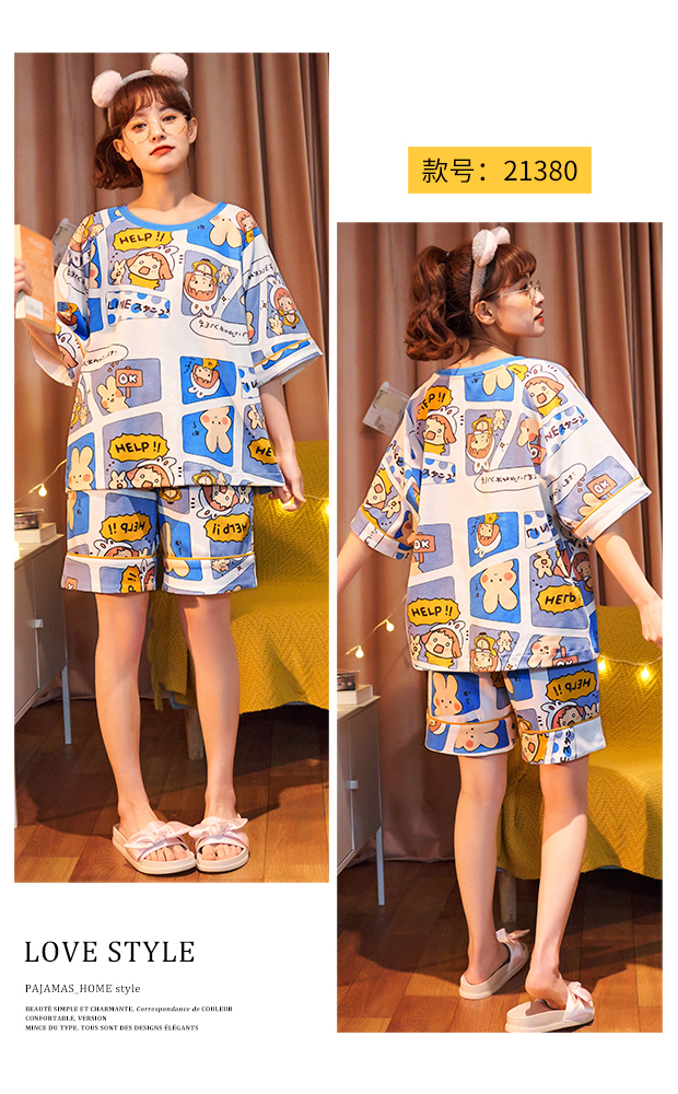 Bộ đồ ngủ ngắn chất liệu cotton thời trang cho nữ | BigBuy360 - bigbuy360.vn