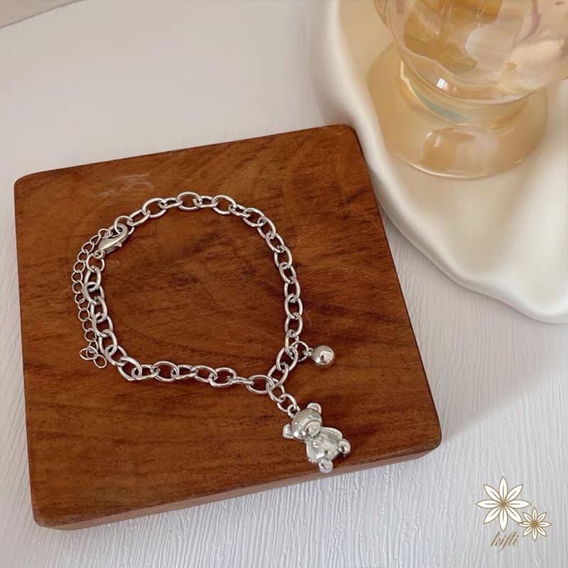 Vòng Đeo Tay Bằng Hợp Kim Kim Loại Hình Gấu Xấu Tối Giản Nhật Bản Và Hàn Quốc INS cold wind Cho Nữ