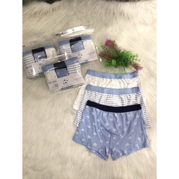 Quần lot bé trai chính hãng 💕Freeship💕sịp đùi bé trai sét 3c túi zip hàng Nhật Bản cotton cao cấp