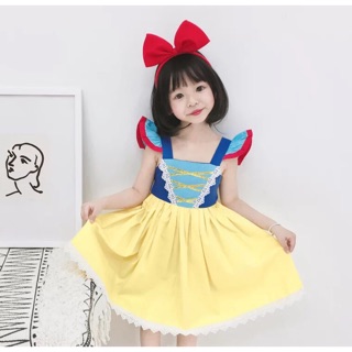 [Hình thật & clip] Váy nàng Bạch Tuyết cho bé kèm bờm