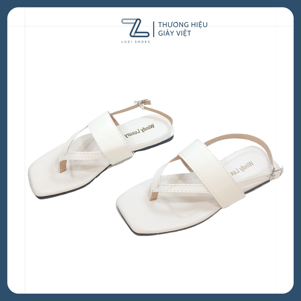 Sandal kẹp xỏ ngón nữ đế bệt quai chéo phong cách thời trang đủ màu sắc