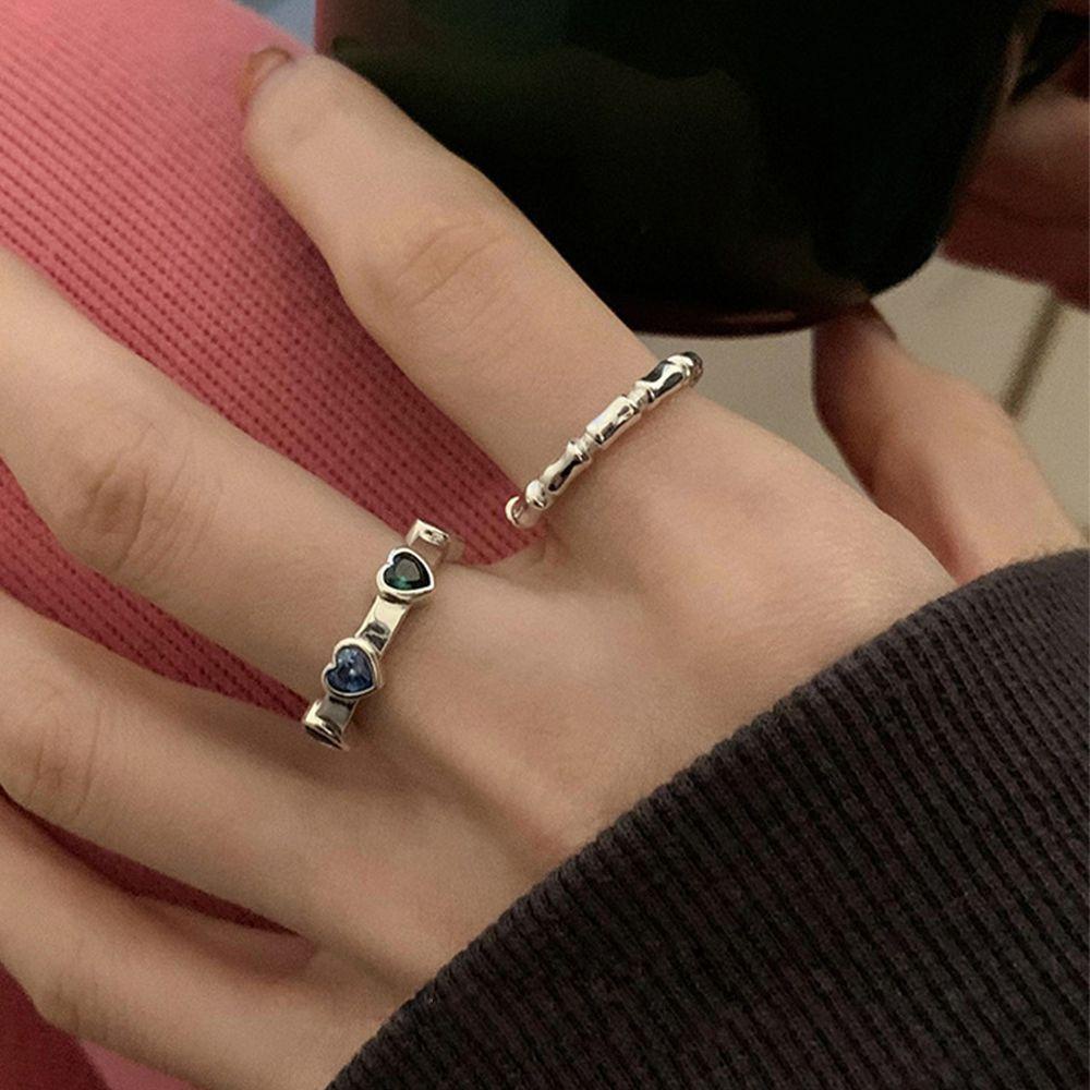 MXGOODS Nhẫn Hình Trái Tim Thiết Kế Đơn Giản Độc Đáo Thời Trang Cho Nữ