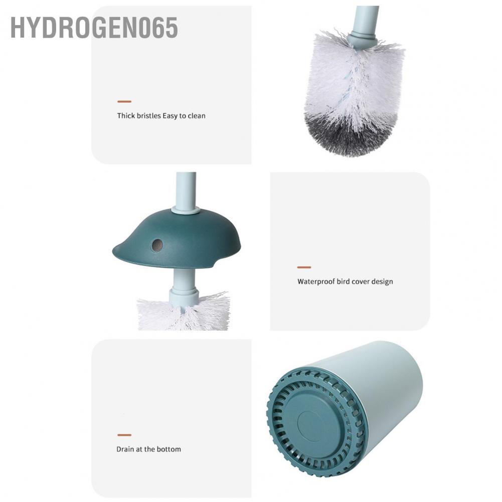Hydrogen065 Household Toilet Brush Creative Bathroom Cleaning Tool with Holder Bowl and Long Handle Standing Set
