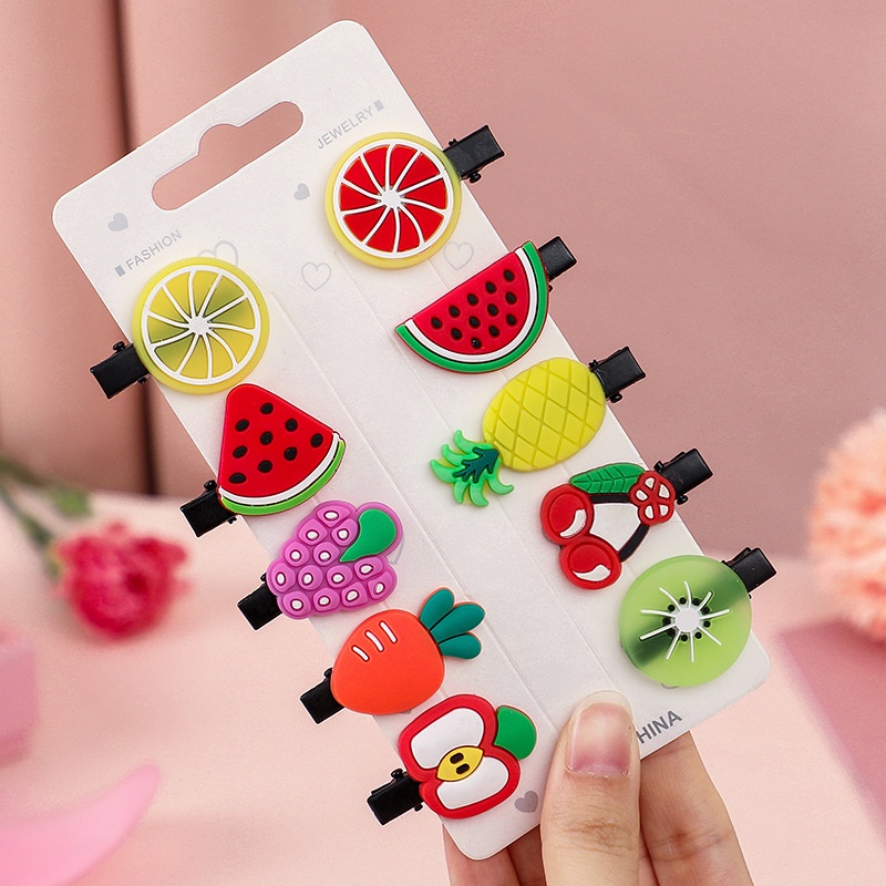 Set kẹp tóc 10 chi tiết cho bé gái thời trang nhiều họa tiết đáng yêu ( Kẹp tóc 10 chi tiết )