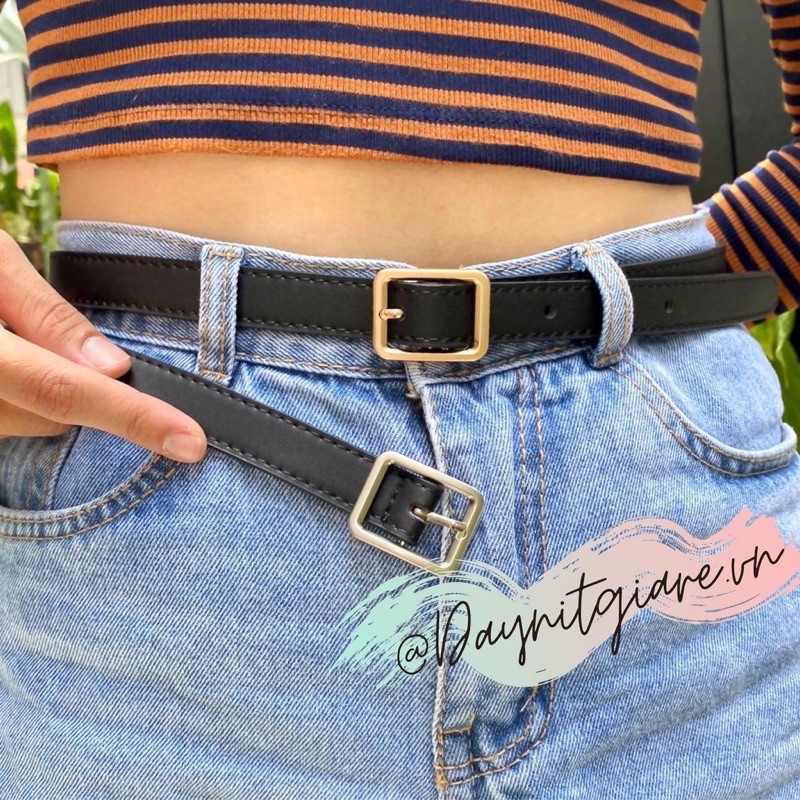 Dây Lưng Nữ- Dây nịt nữ trơn - Màu ngẫu nhiên Đen hoặc nâu