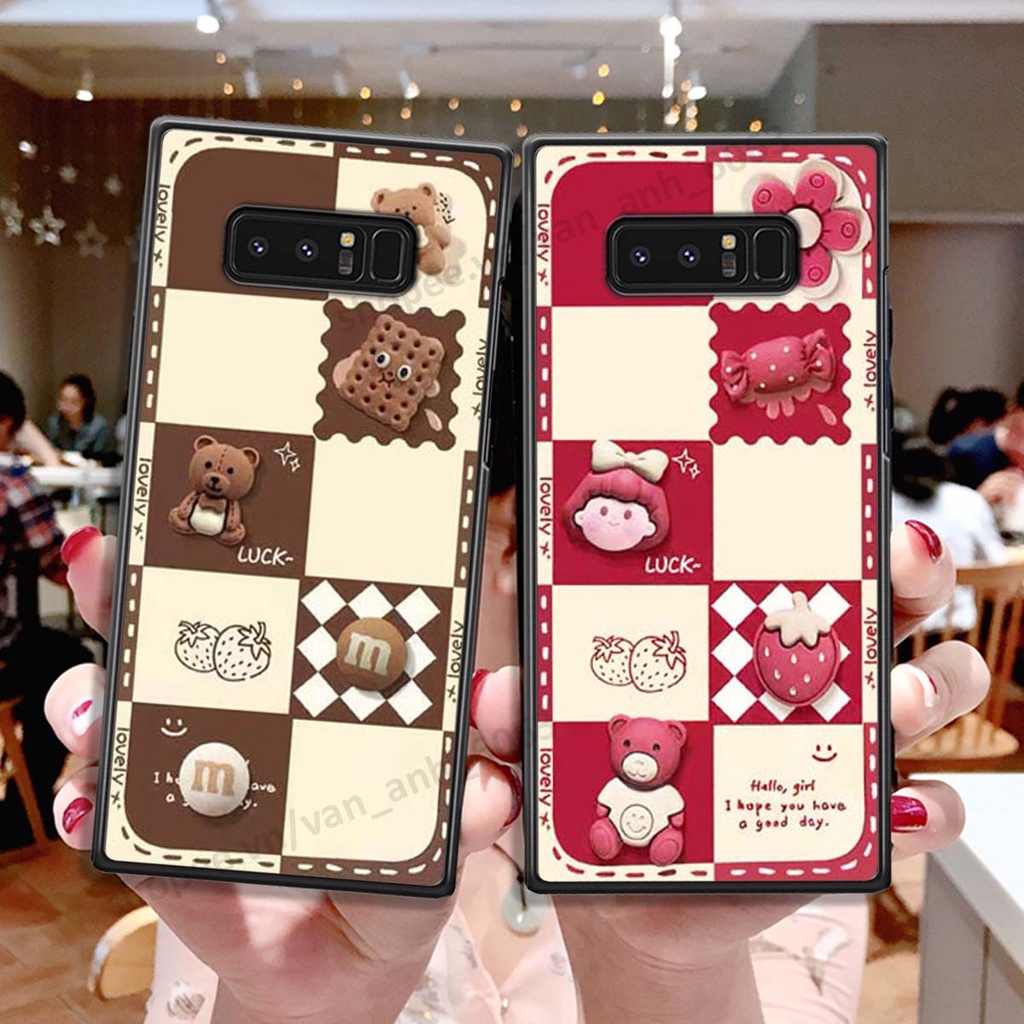 Ốp lưng Samsung Note 8 hình gấu, kẹo dễ thương cute