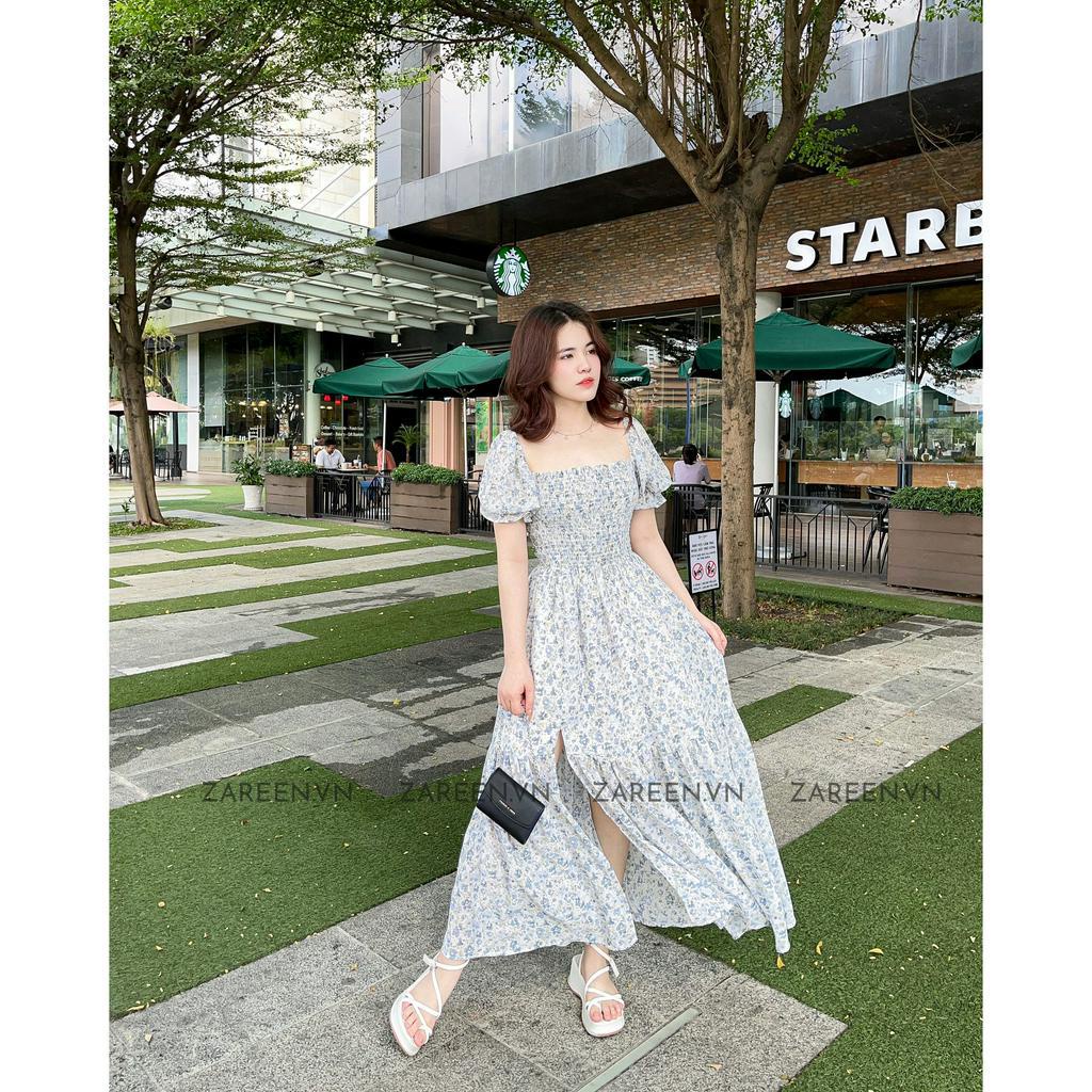 ZAREEN | ĐẦM HOA ĐUÔI CÁ XẺ ĐÙI ZAREEN DAX50 - XANH DƯƠNG