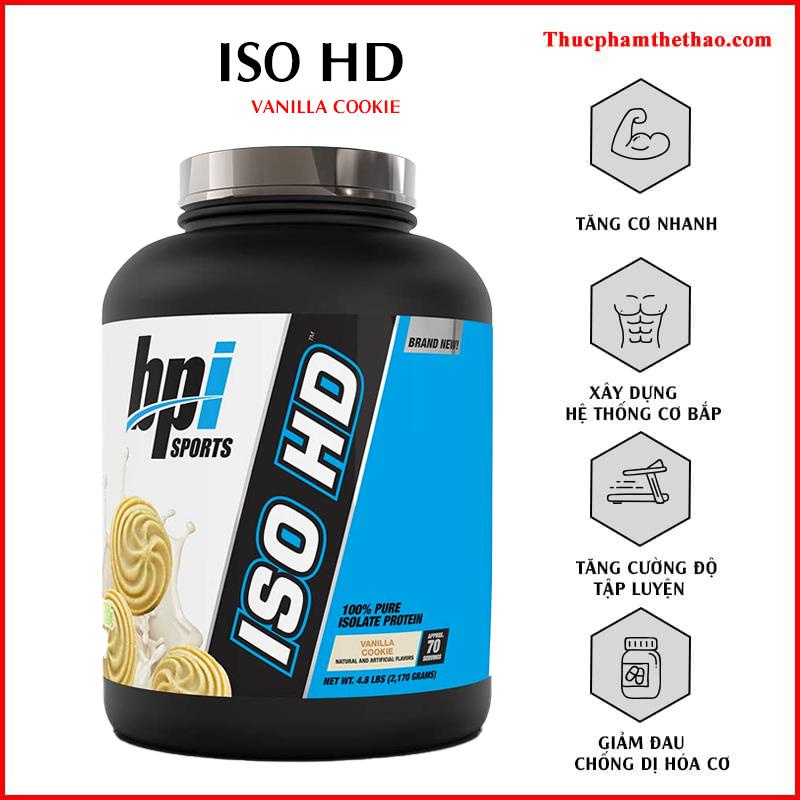 [Chính hãng] Sữa Tăng Cơ Whey Protein Isolate BPI Iso HD 4.9lbs (2208g) - Nhiều Mùi Vị