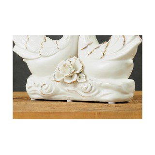 Tượng sứ thiên nga đôi trắng