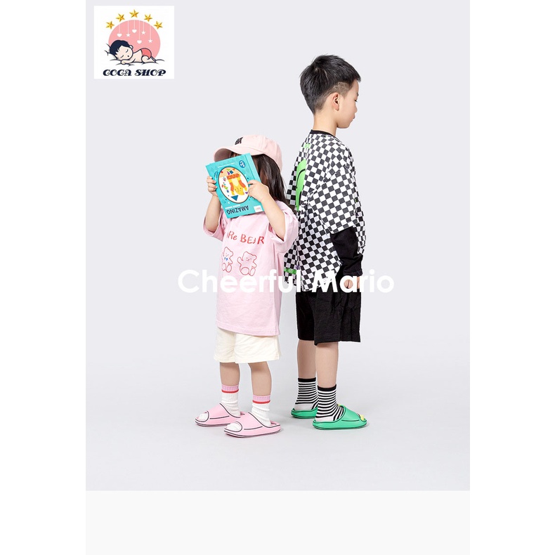 Dép Lê Viền Cheerfull Mario Chạy Viền Cá Tính Cho Bé , Dép Lê Siêu NHẹ , Siêu Mềm Và Chống Trơn Trượt