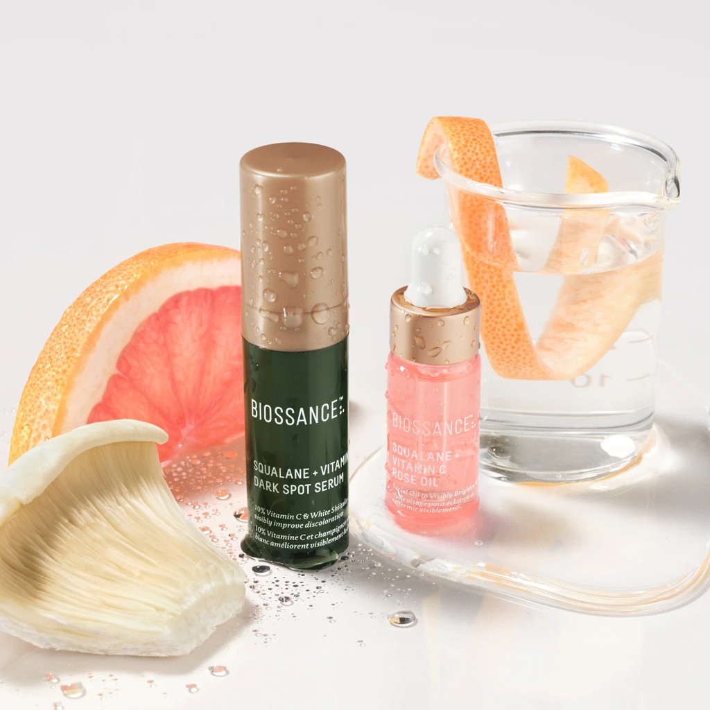 BIOSSANCE 🌿 Dầu dưỡng ẩm sáng da hữu cơ Squalane + Vitamin C Rose Oil