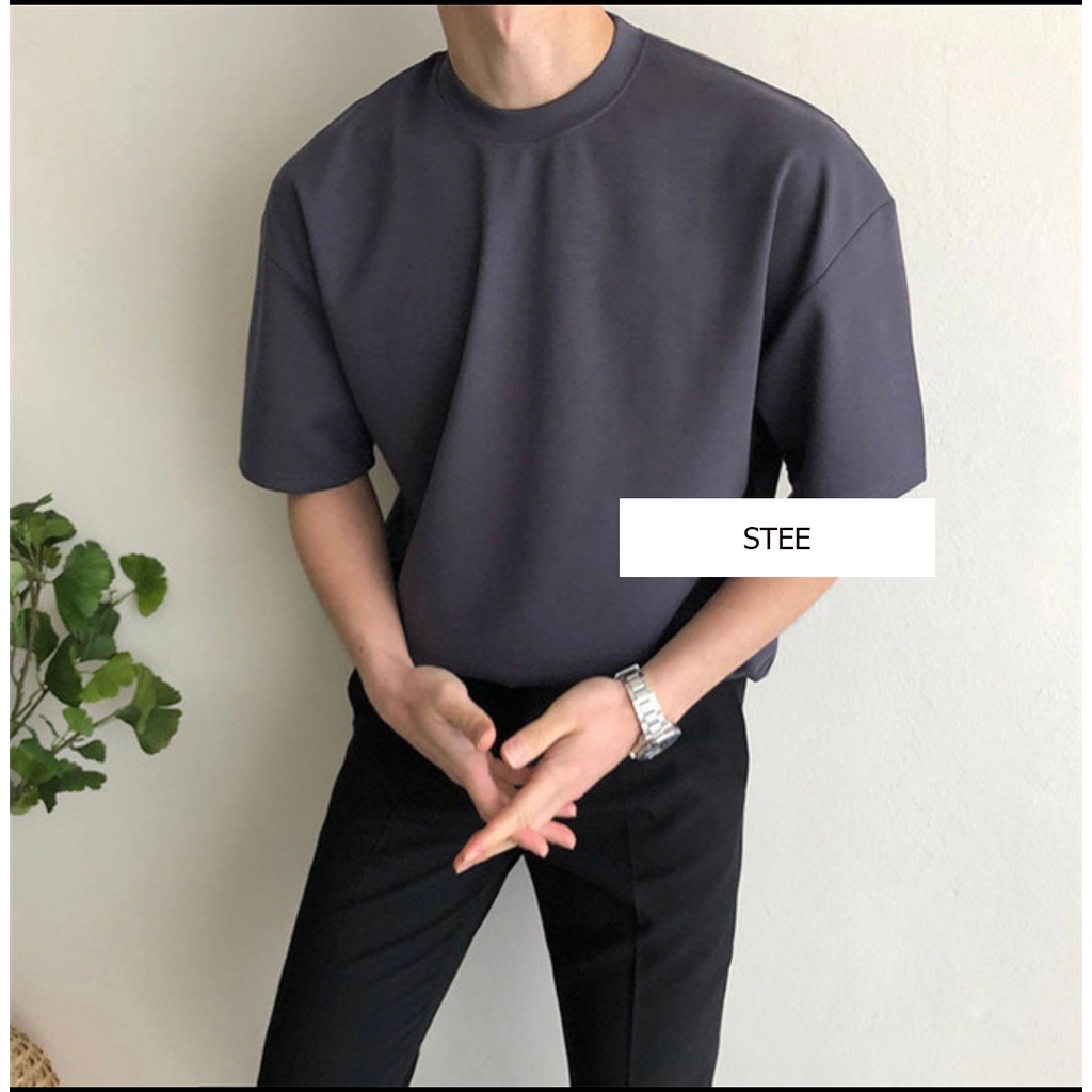 Áo thun Stee Basic Xanh CYAN CVC - Giá sỉ Unisex