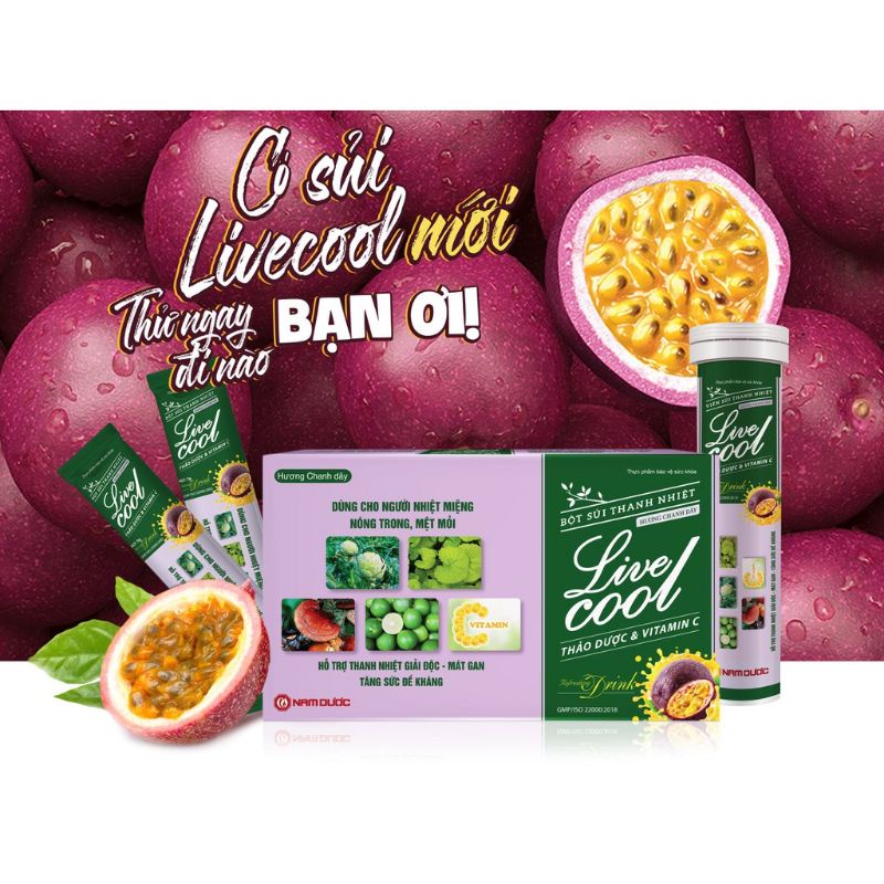 Sủi Thanh Nhiệt LiveCool 3 vị dễ uống giải nhiệt nóng trong người tuýp 20vien
